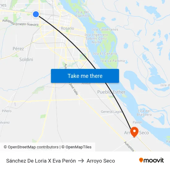 Sánchez De Loria X Eva Perón to Arroyo Seco map