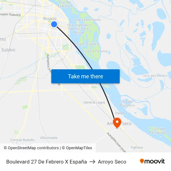 Boulevard 27 De Febrero X España to Arroyo Seco map