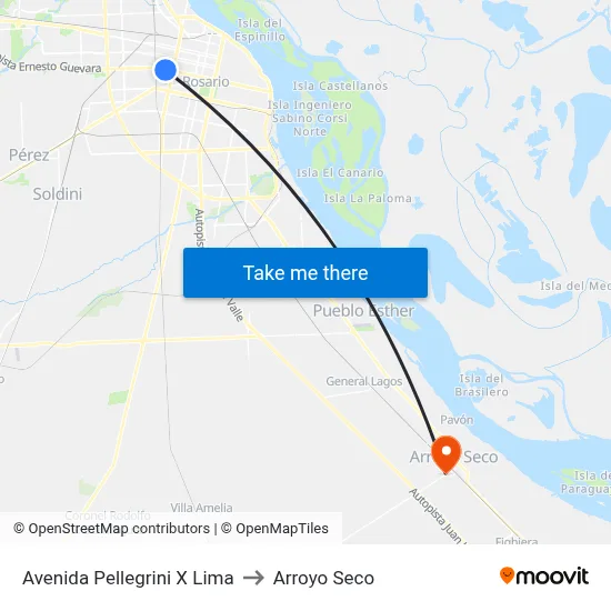 Avenida Pellegrini X Lima to Arroyo Seco map