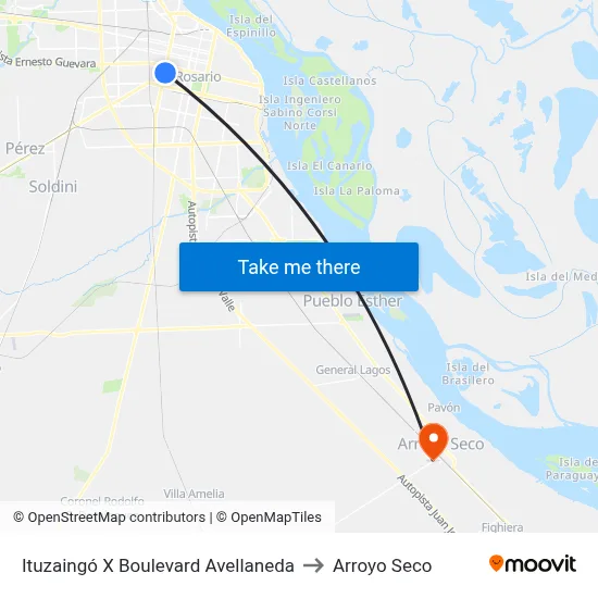 Ituzaingó X Boulevard Avellaneda to Arroyo Seco map