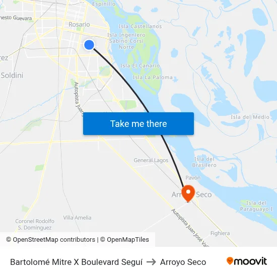 Bartolomé Mitre X Boulevard Seguí to Arroyo Seco map