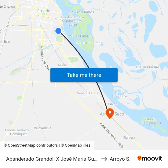 Abanderado Grandoli X José María Gutierrez to Arroyo Seco map