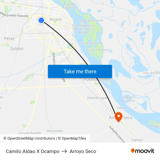 Camilo Aldao X Ocampo to Arroyo Seco map