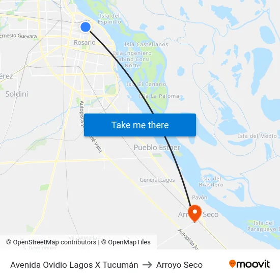 Avenida Ovidio Lagos X Tucumán to Arroyo Seco map