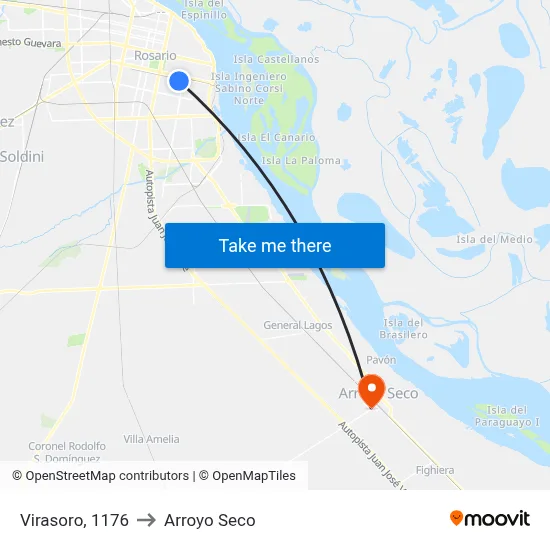 Virasoro, 1176 to Arroyo Seco map
