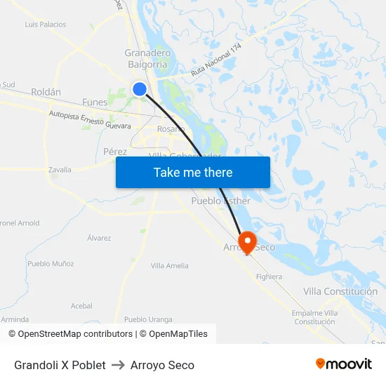 Grandoli X Poblet to Arroyo Seco map