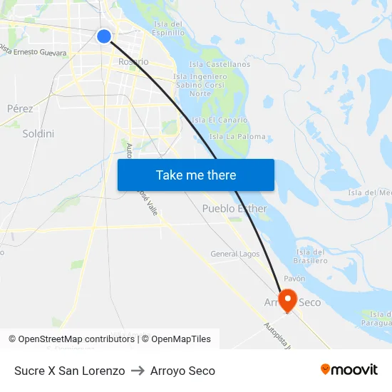 Sucre X San Lorenzo to Arroyo Seco map