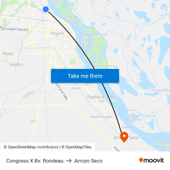 Congreso X Bv. Rondeau to Arroyo Seco map