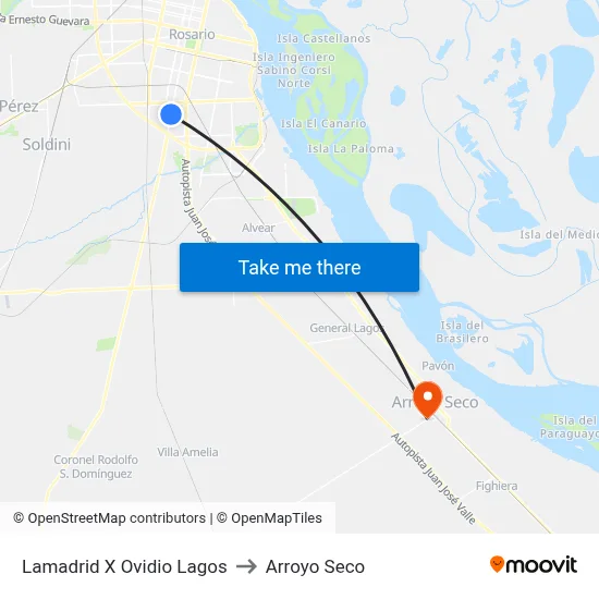 Lamadrid X Ovidio Lagos to Arroyo Seco map
