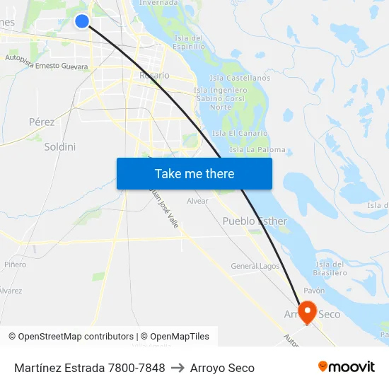 Martínez Estrada 7800-7848 to Arroyo Seco map