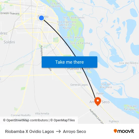 Riobamba X Ovidio Lagos to Arroyo Seco map