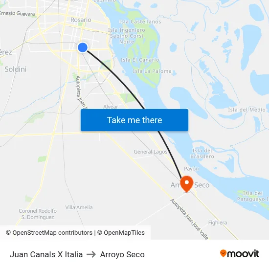Juan Canals X Italia to Arroyo Seco map