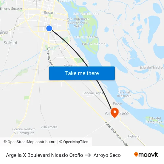 Argelia X Boulevard Nicasio Oroño to Arroyo Seco map