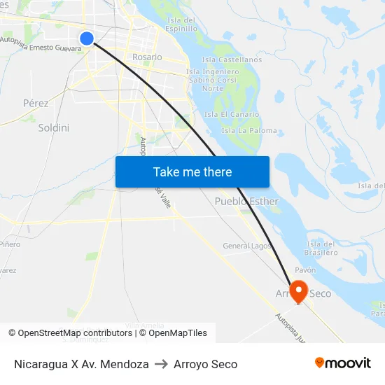 Nicaragua X Av. Mendoza to Arroyo Seco map