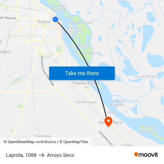 Laprida, 1088 to Arroyo Seco map