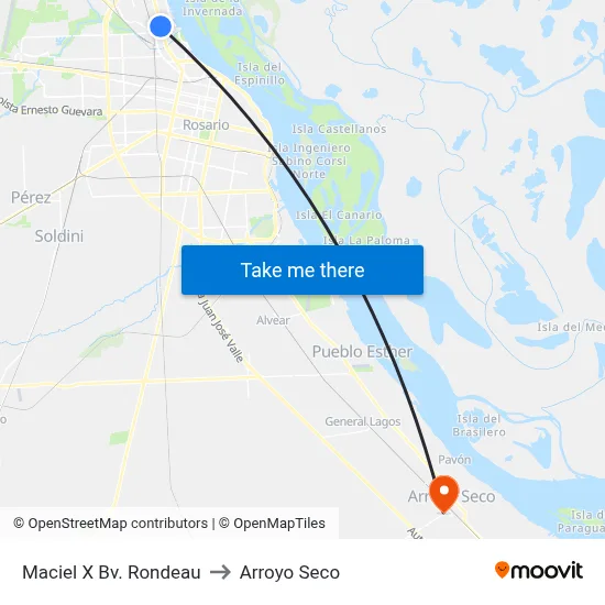 Maciel X Bv. Rondeau to Arroyo Seco map