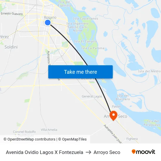 Avenida Ovidio Lagos X Fontezuela to Arroyo Seco map