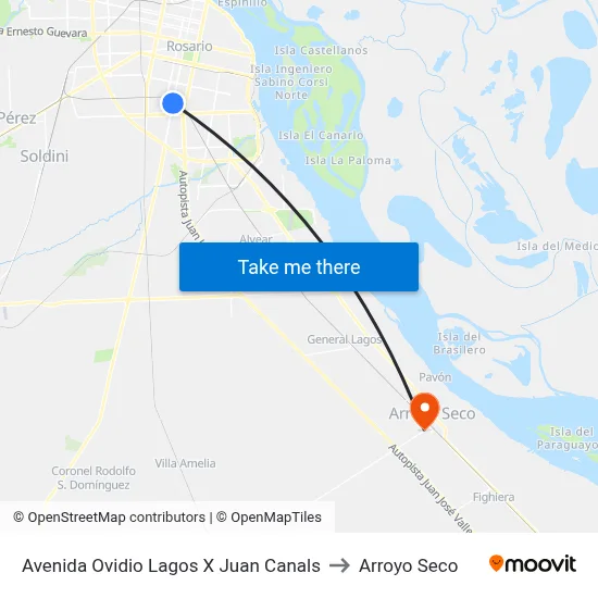 Avenida Ovidio Lagos X Juan Canals to Arroyo Seco map