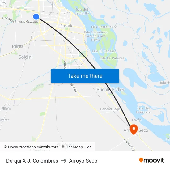 Derqui X J. Colombres to Arroyo Seco map