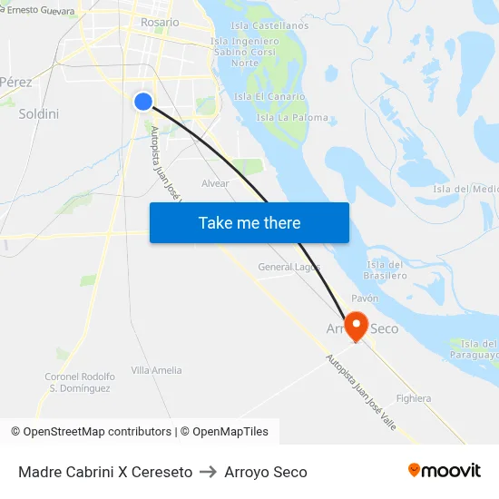 Madre Cabrini X Cereseto to Arroyo Seco map