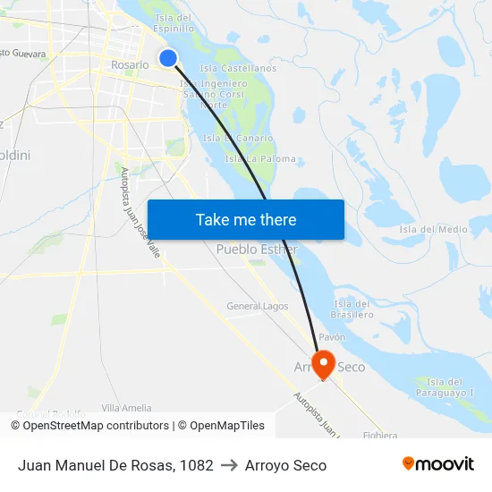 Juan Manuel De Rosas, 1082 to Arroyo Seco map