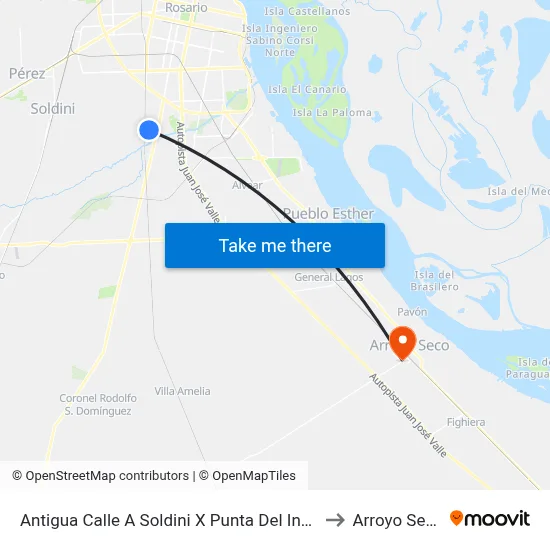 Antigua Calle A Soldini X Punta Del Indio to Arroyo Seco map
