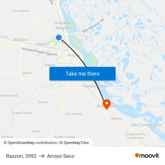 Razzori, 3592 to Arroyo Seco map