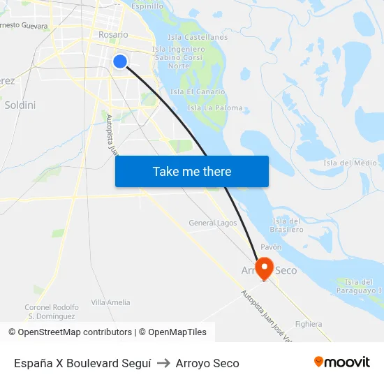 España X Boulevard Seguí to Arroyo Seco map