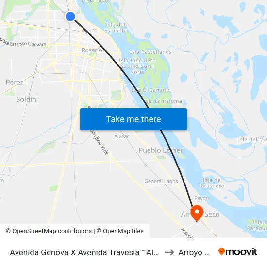 Avenida Génova X Avenida Travesía ""Albert Sabin"" to Arroyo Seco map