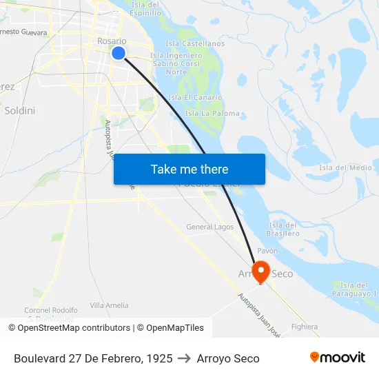 Boulevard 27 De Febrero, 1925 to Arroyo Seco map