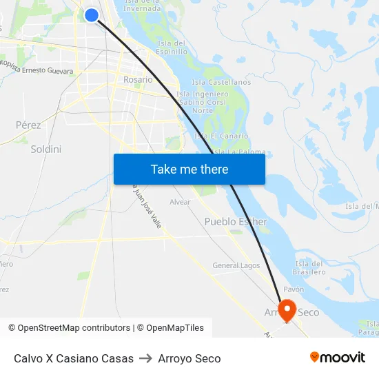 Calvo X Casiano Casas to Arroyo Seco map