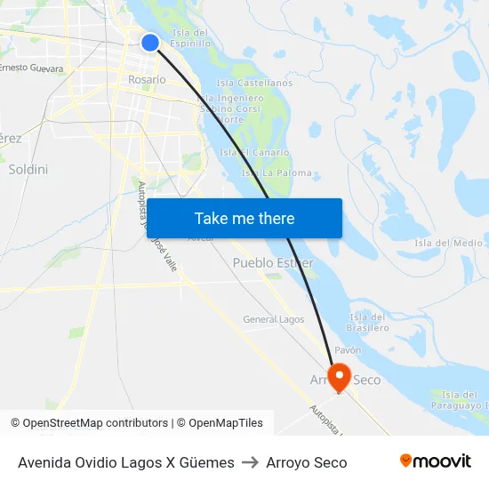 Avenida Ovidio Lagos X Güemes to Arroyo Seco map