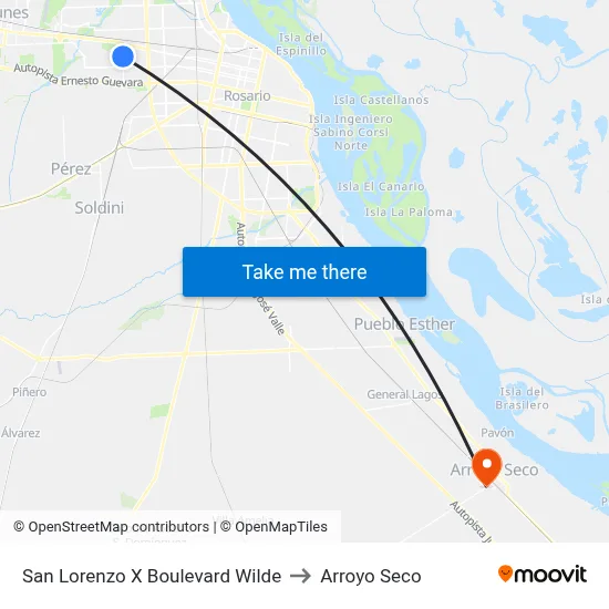 San Lorenzo X Boulevard Wilde to Arroyo Seco map