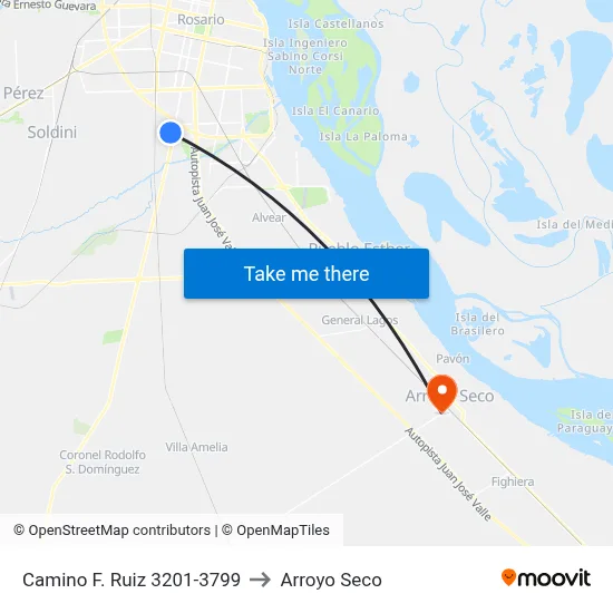 Camino F. Ruiz 3201-3799 to Arroyo Seco map