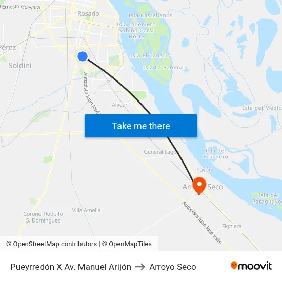 Pueyrredón X Av. Manuel Arijón to Arroyo Seco map