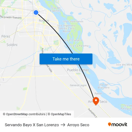 Servando Bayo X San Lorenzo to Arroyo Seco map