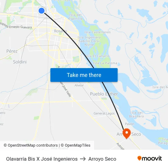 Olavarría Bis X José Ingenieros to Arroyo Seco map