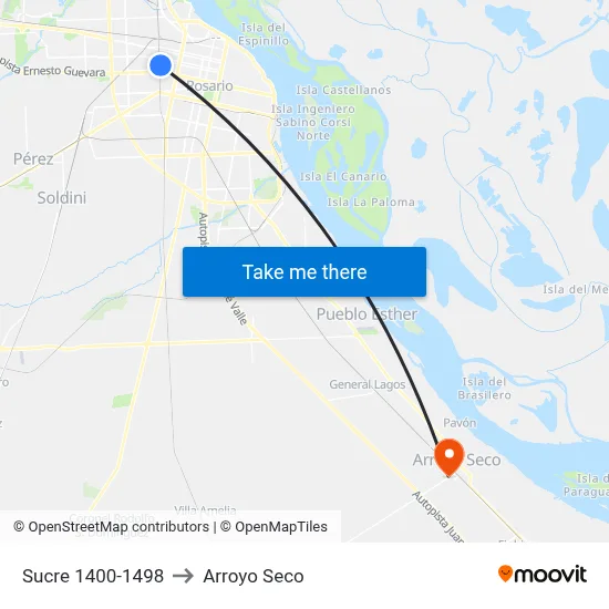 Sucre 1400-1498 to Arroyo Seco map