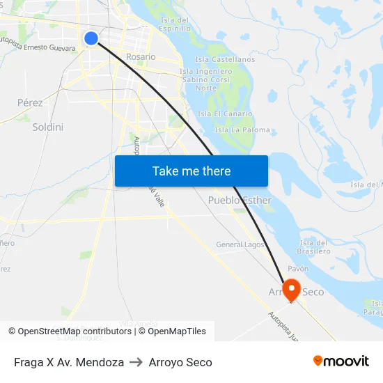 Fraga X Av. Mendoza to Arroyo Seco map