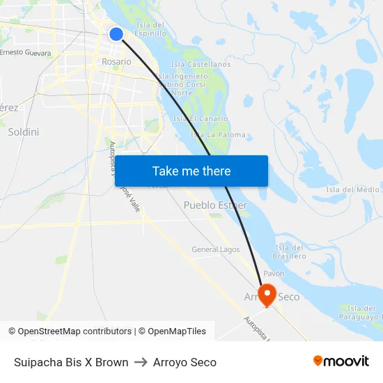 Suipacha Bis X Brown to Arroyo Seco map