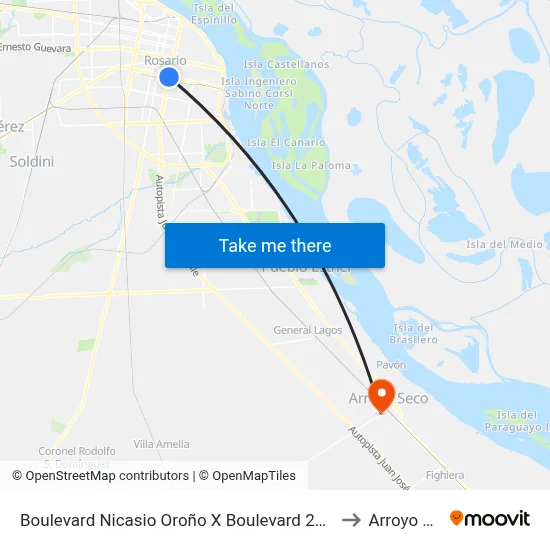 Boulevard Nicasio Oroño X Boulevard 27 De Febrero to Arroyo Seco map