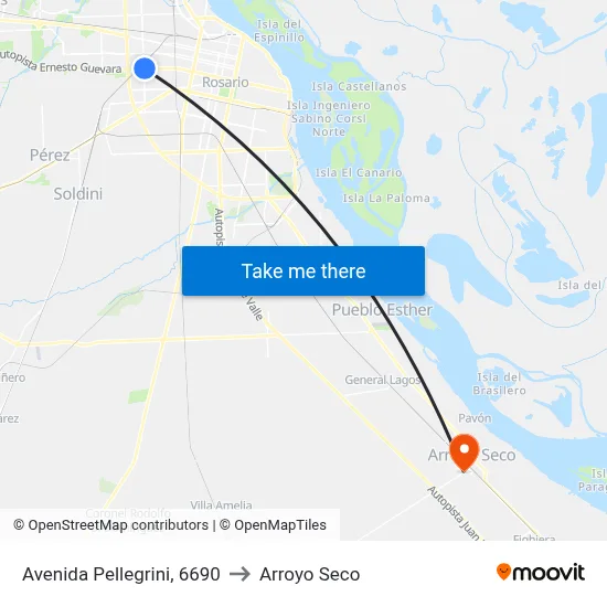 Avenida Pellegrini, 6690 to Arroyo Seco map