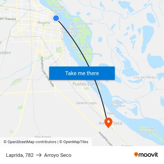 Laprida, 782 to Arroyo Seco map