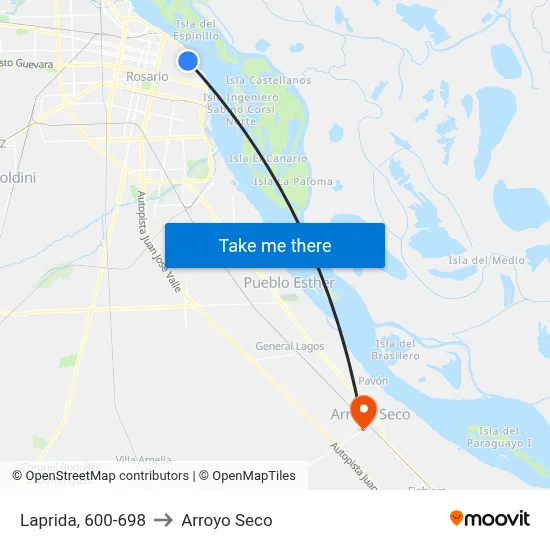 Laprida, 600-698 to Arroyo Seco map