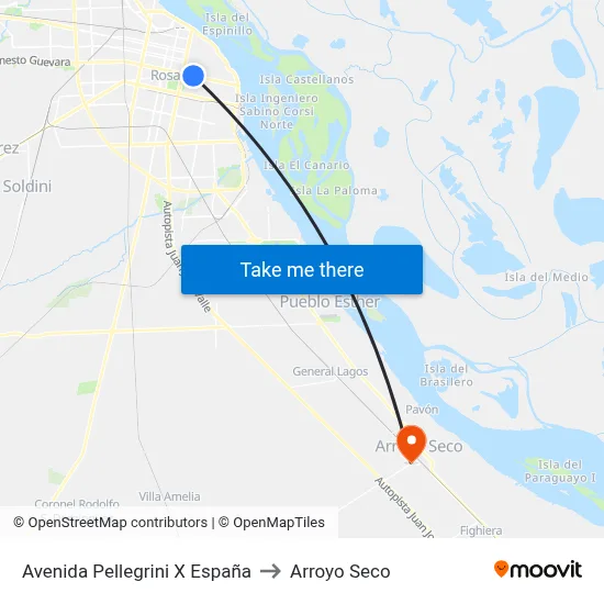 Avenida Pellegrini X España to Arroyo Seco map