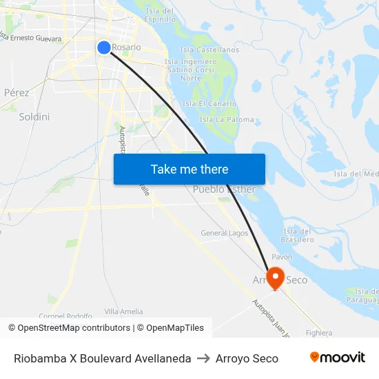 Riobamba X Boulevard Avellaneda to Arroyo Seco map