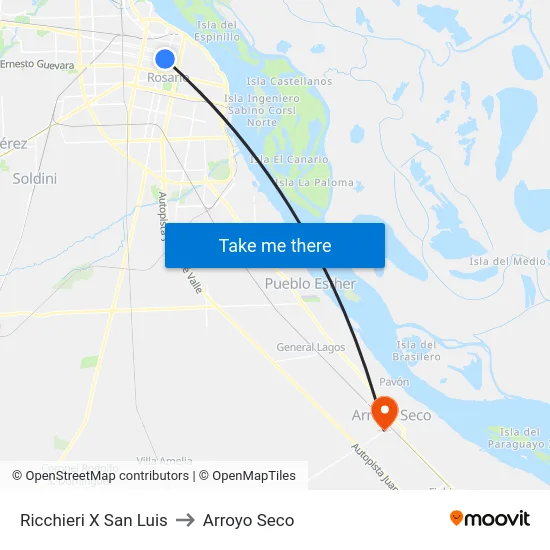 Ricchieri X San Luis to Arroyo Seco map