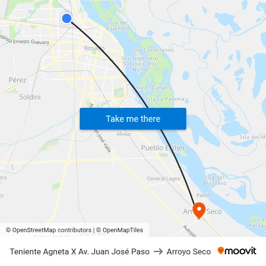 Teniente Agneta X Av. Juan José Paso to Arroyo Seco map