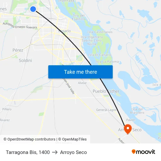 Tarragona Bis, 1400 to Arroyo Seco map