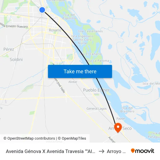 Avenida Génova X Avenida Travesía "Albert Sabin" to Arroyo Seco map